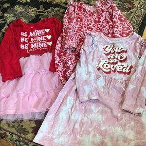Wonder Nation Pink and Red Girls' Dress Set